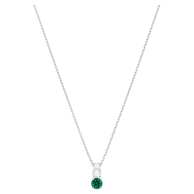 attract-trilogy-round-pendant--green--rhodium-plated-swarovski-5416153