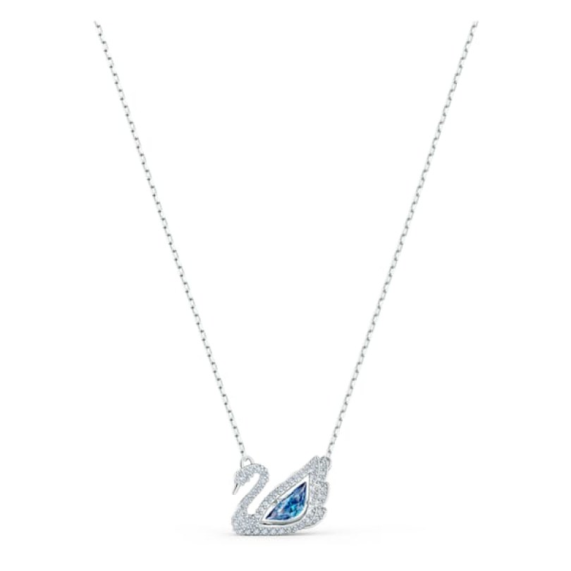 dancing-swan-necklace--swan--blue--rhodium-plated-swarovski-5533397