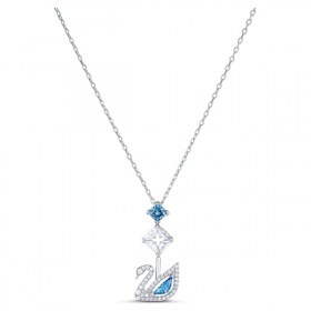 dazzling-swan-y-necklace--swan--blue--rhodium-plated-swarovski-5530625