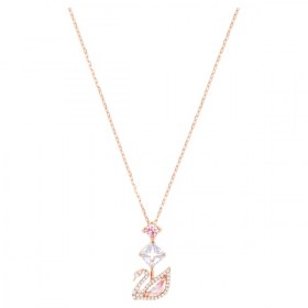 dazzling-swan-y-necklace--swan--pink--rose-gold-tone-plated-swarovski-5473024