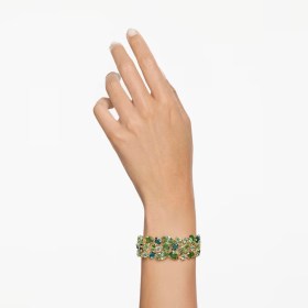 gema-bracelet--mixed-cuts--green--gold-tone-plated-swarovski-5670091