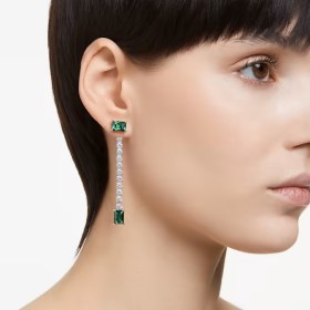 matrix-drop-earrings--mixed-cuts--green--rhodium-plated-swarovski-5665786