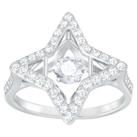sparkling-dance-star-ring--white--rhodium-plated-swarovski-53729315