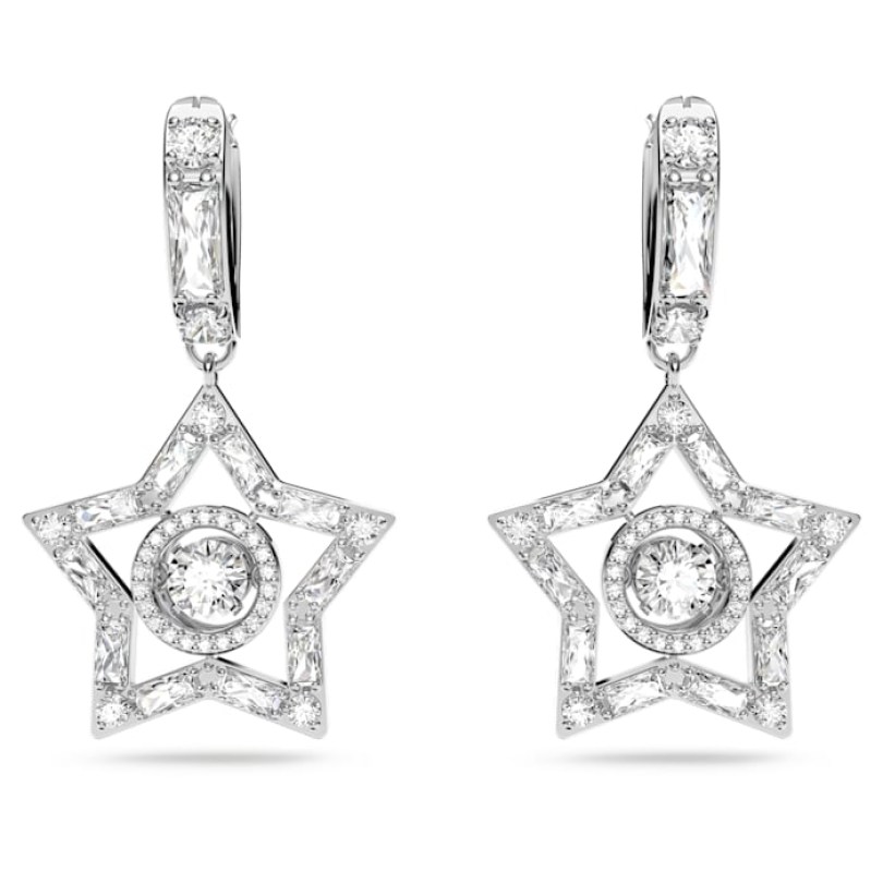 stella-hoop-earrings--star--white--rhodium-plated-swarovski-5617767
