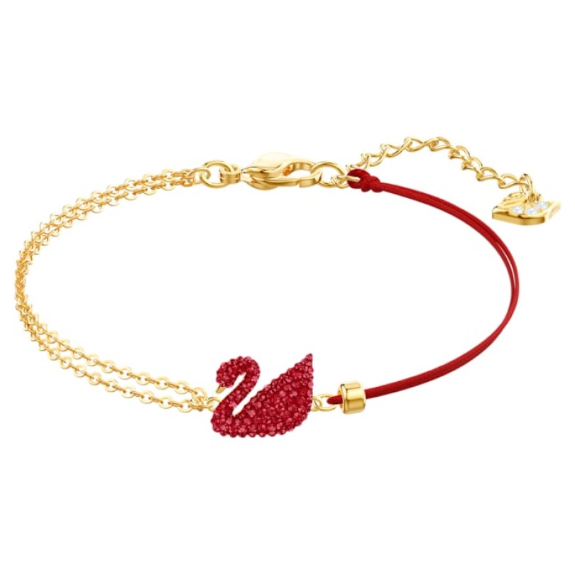 swarovski-iconic-swan-bracelet--swan--red--gold-tone-plated-swarovski-5465403