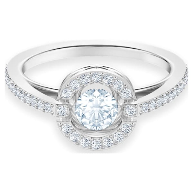 swarovski-sparkling-dance-ring--round--white--rhodium-plated-swarovski-5482518
